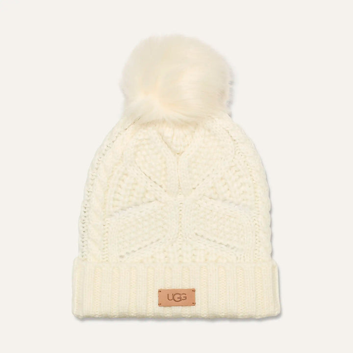 Cable Beanie with Pom in Nimbus