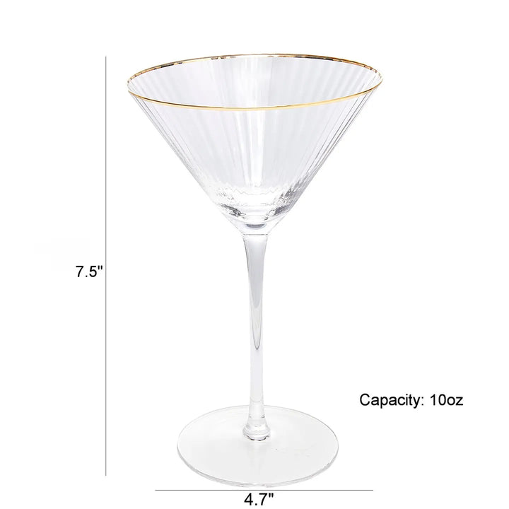 Gold Rim Martini Glass