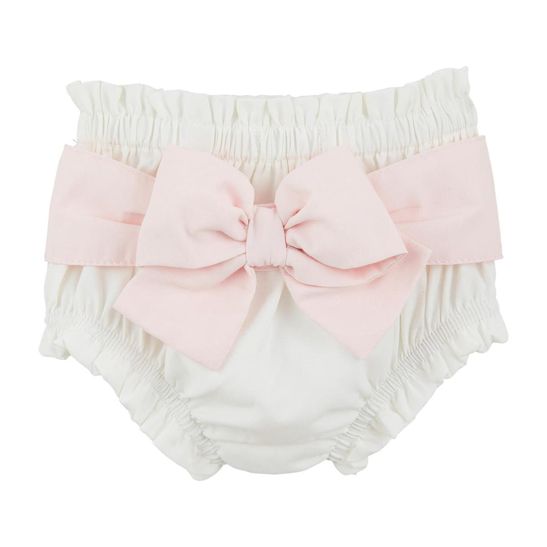 White Bow Diaper Cover