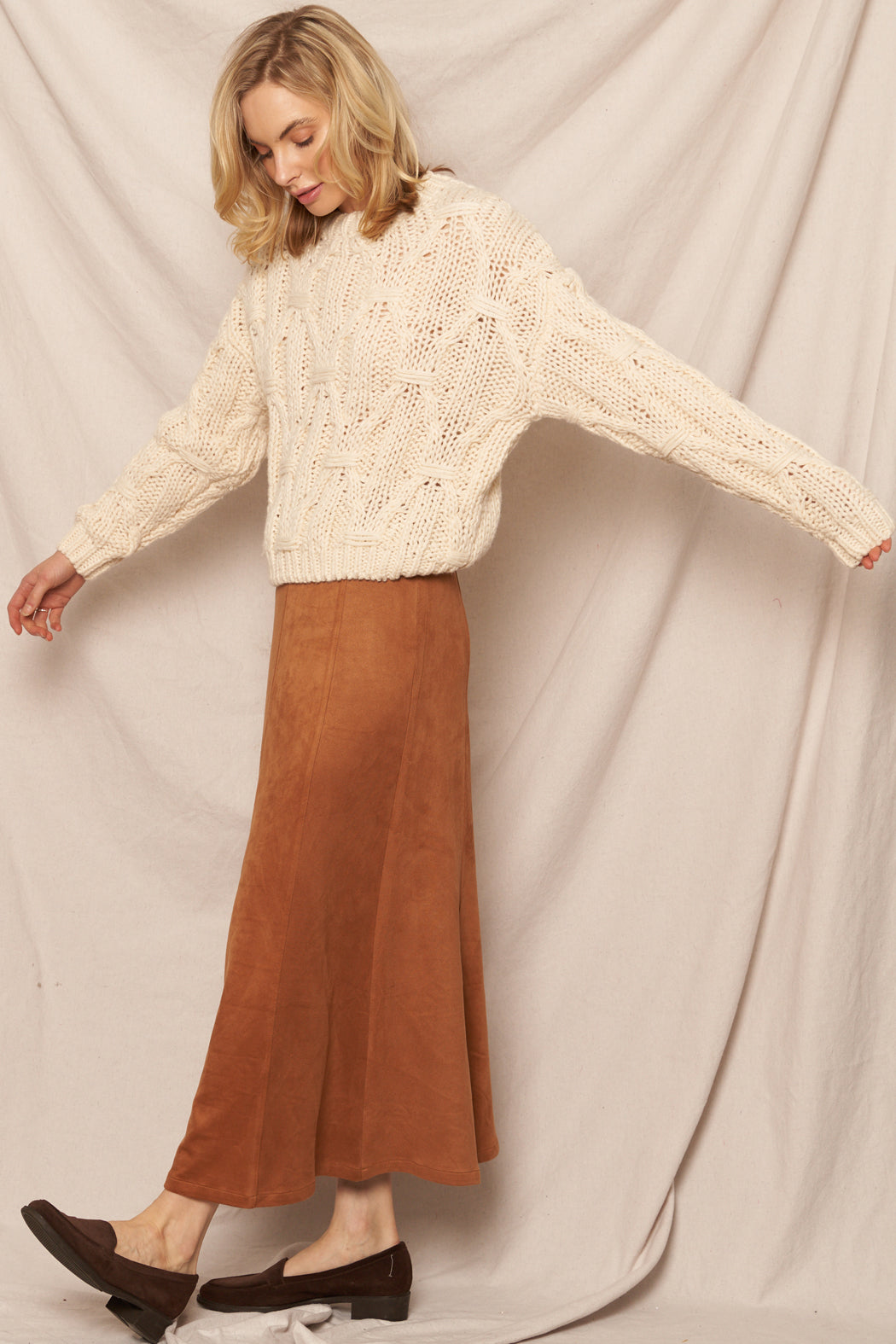 Ivory Cable Knit Sweater