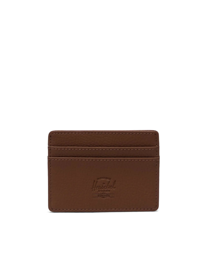 Charlie Vegan Leather Cardholder in Saddle Brown