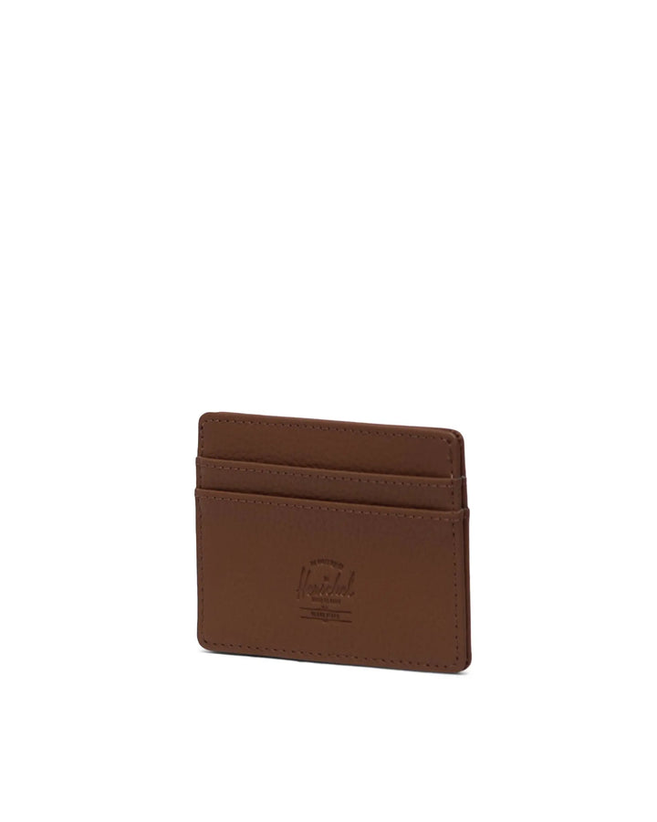 Charlie Vegan Leather Cardholder in Saddle Brown