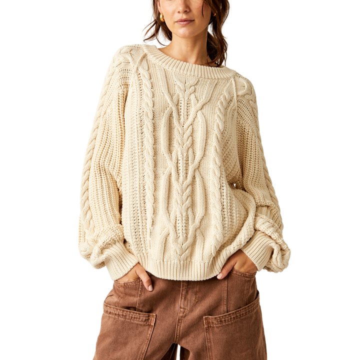 Frankie Cable Sweater in Ivory