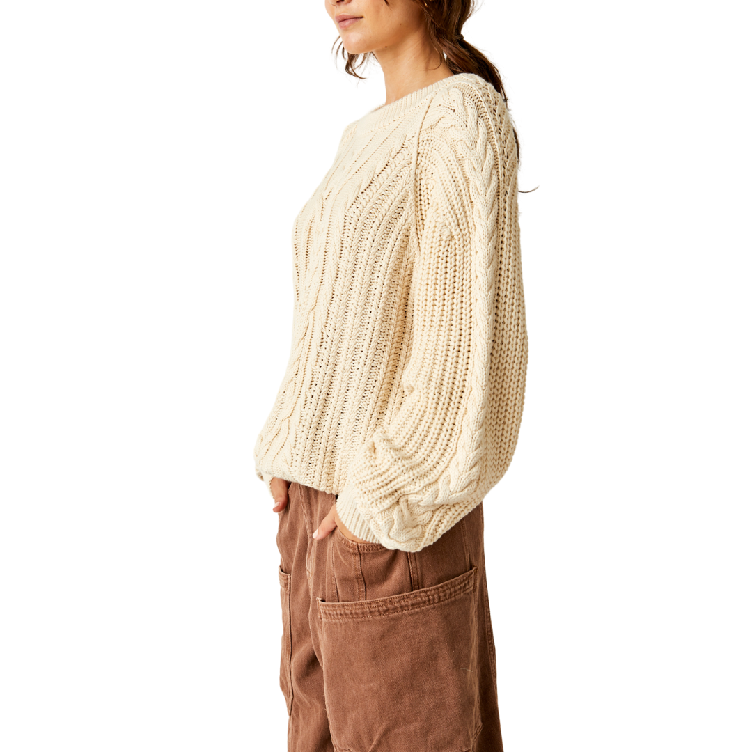 Frankie Cable Sweater in Ivory