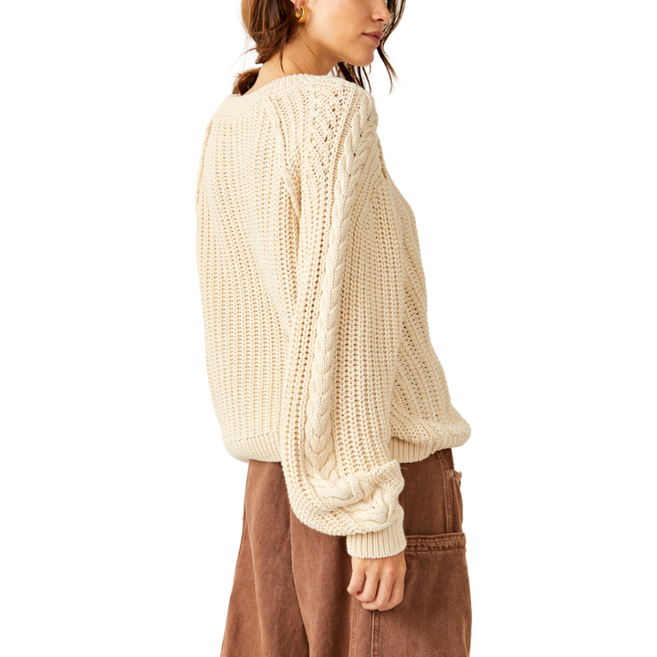 Frankie Cable Sweater in Ivory