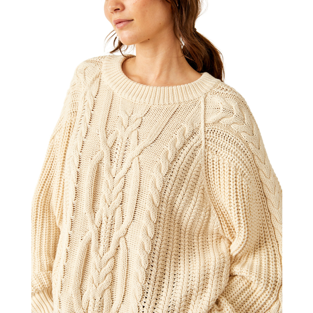 Frankie Cable Sweater in Ivory