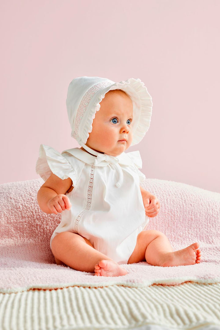 Pink Smocked Bonnet