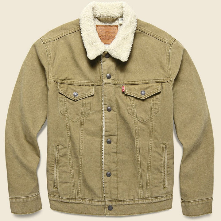 Type 3 Sherpa Trucker in Washed Cougar Canvas