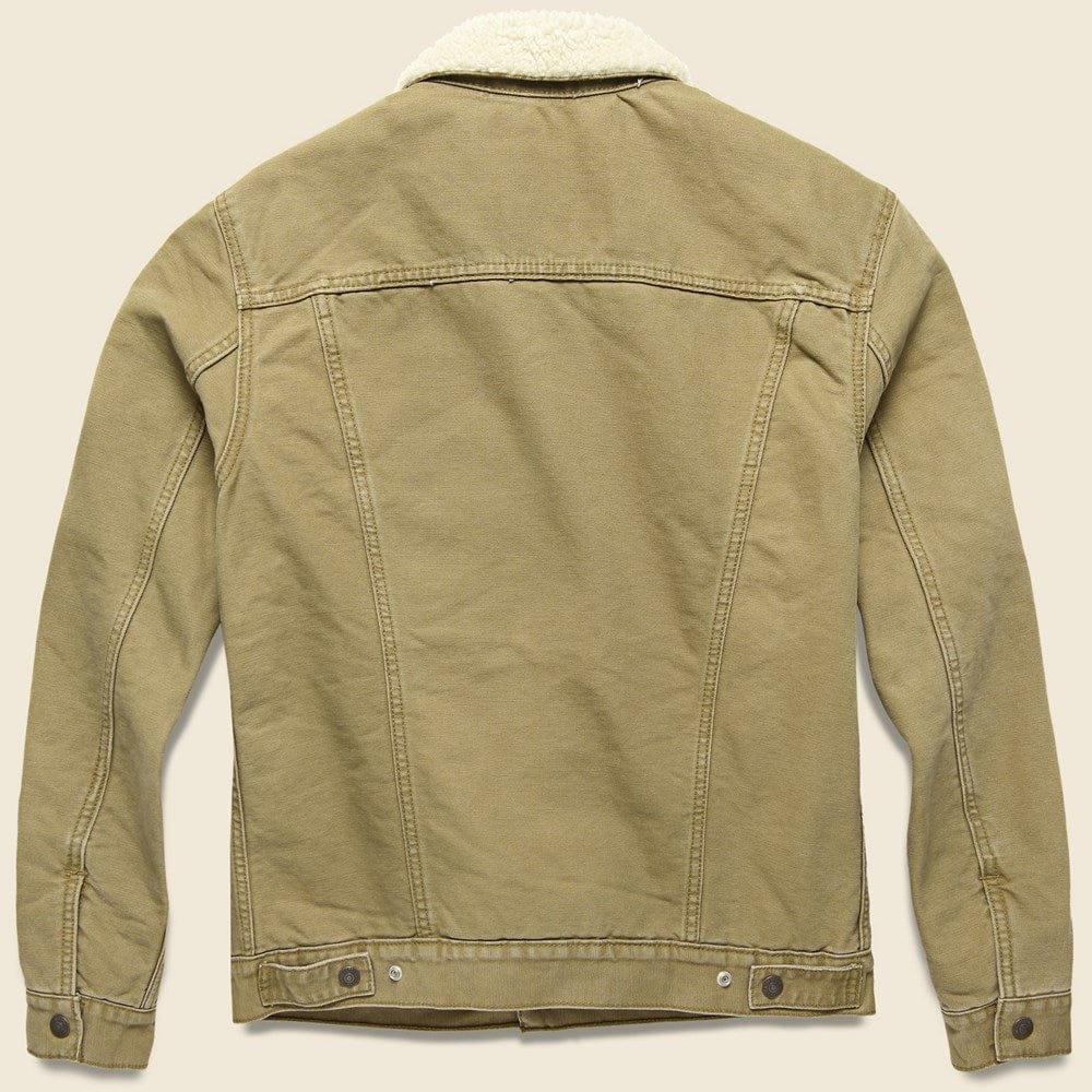 Type 3 Sherpa Trucker in Washed Cougar Canvas