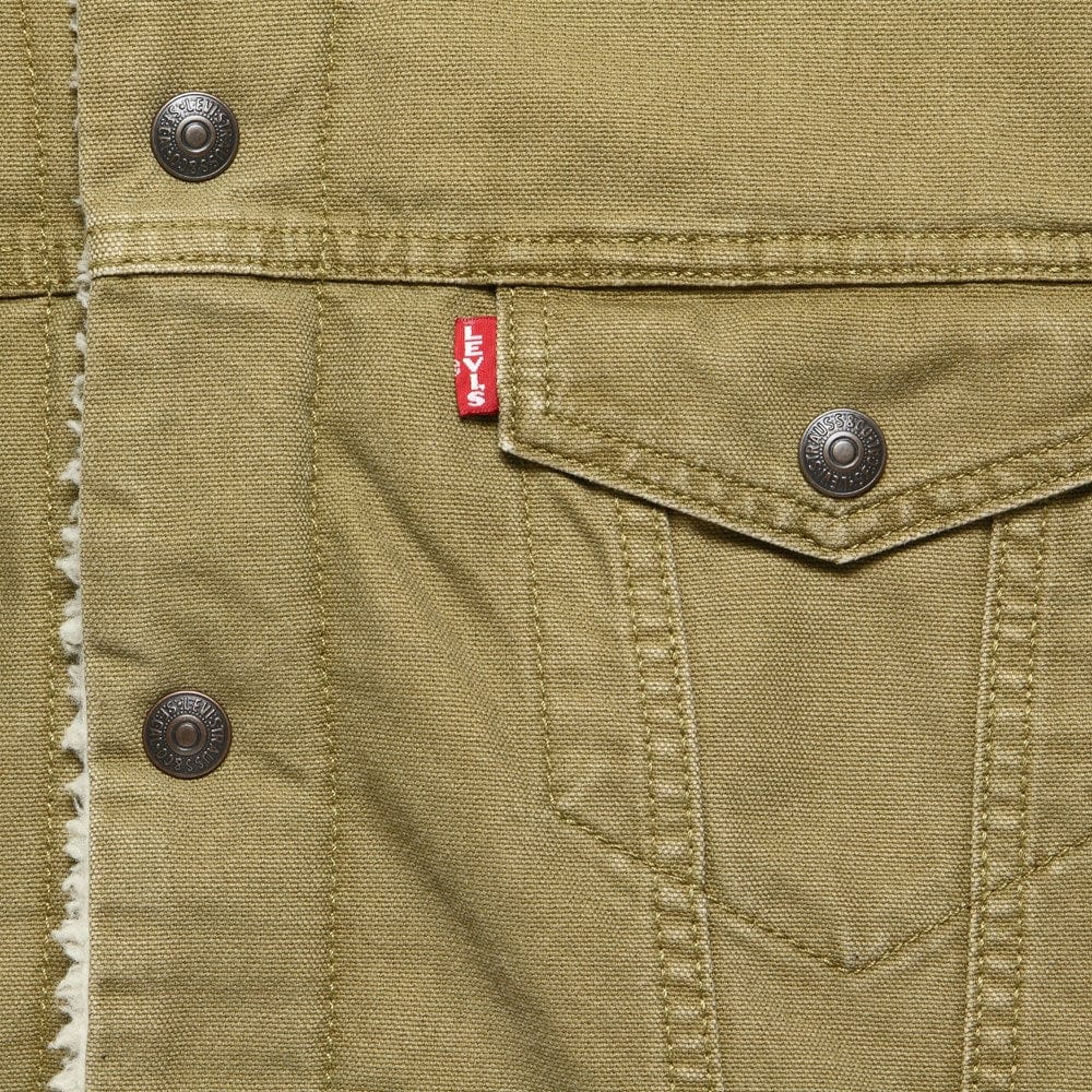 Type 3 Sherpa Trucker in Washed Cougar Canvas