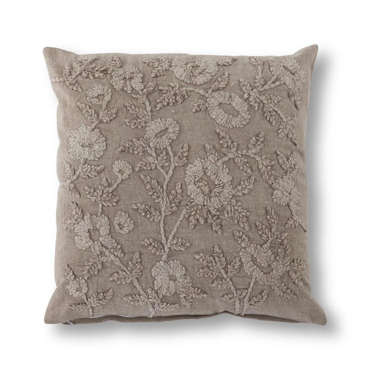 Taupe Floral Pillow