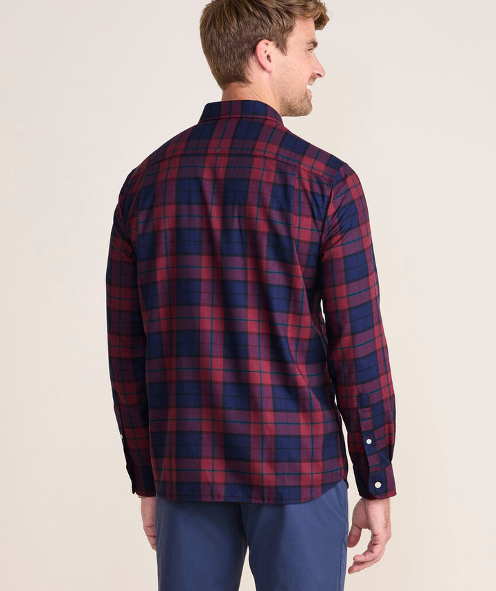 On-The-Go Brushed Twill Shirt in Crimson PLD