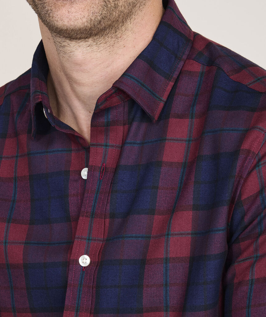 On-The-Go Brushed Twill Shirt in Crimson PLD