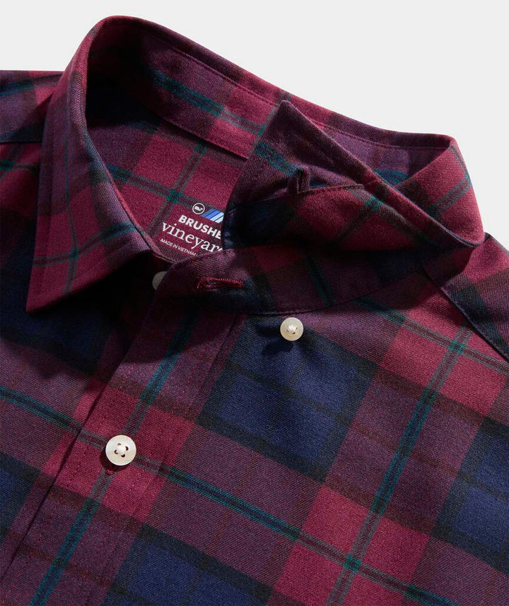 On-The-Go Brushed Twill Shirt in Crimson PLD