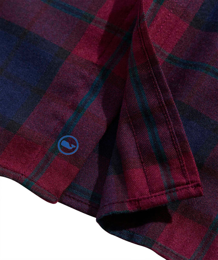 On-The-Go Brushed Twill Shirt in Crimson PLD