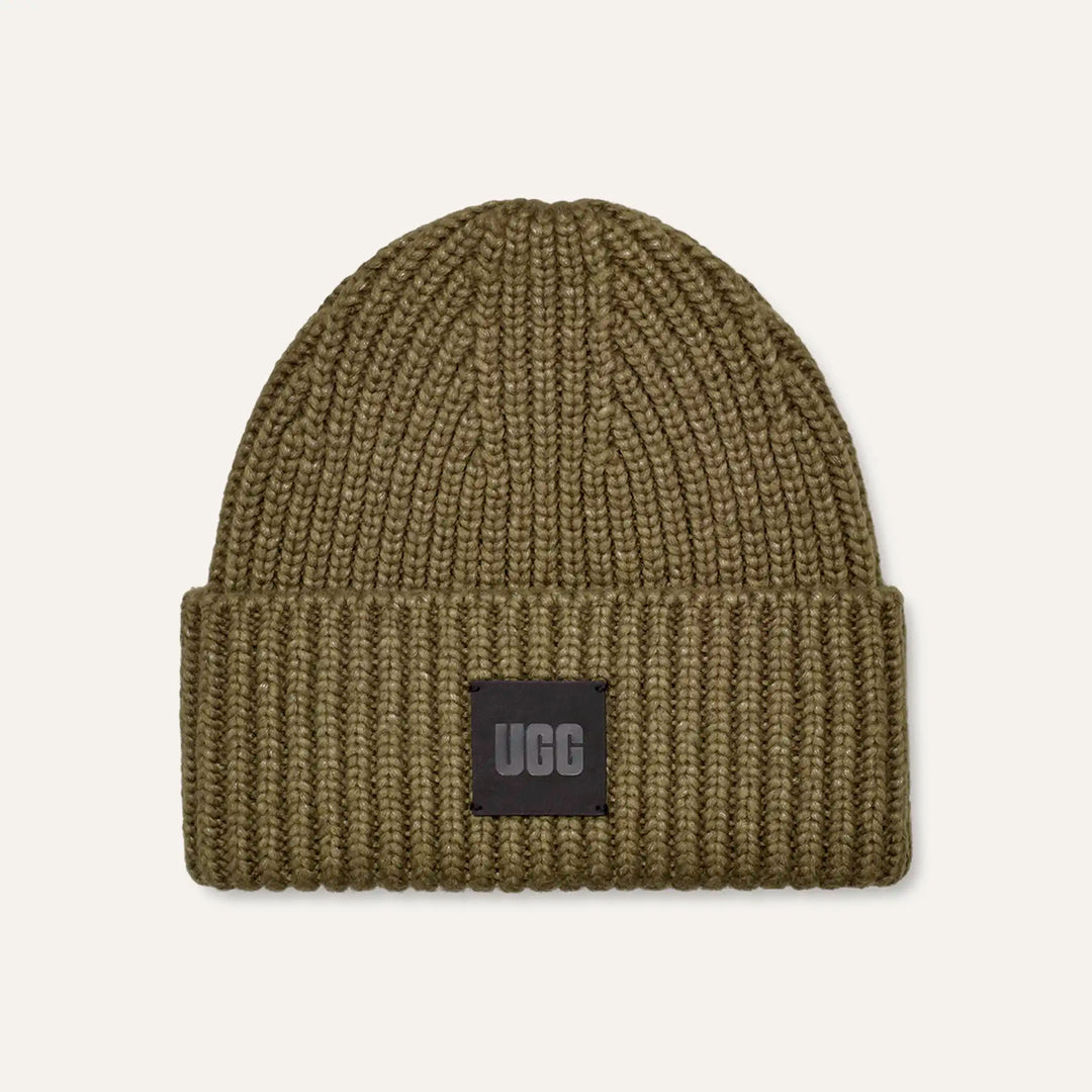 Chunky Rib Beanie in Burnt Olive