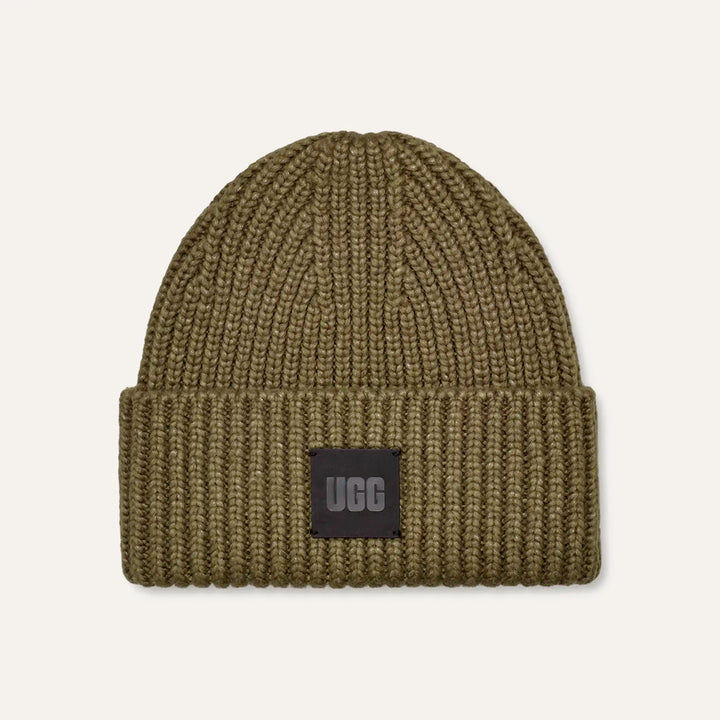 Chunky Rib Beanie in Burnt Olive