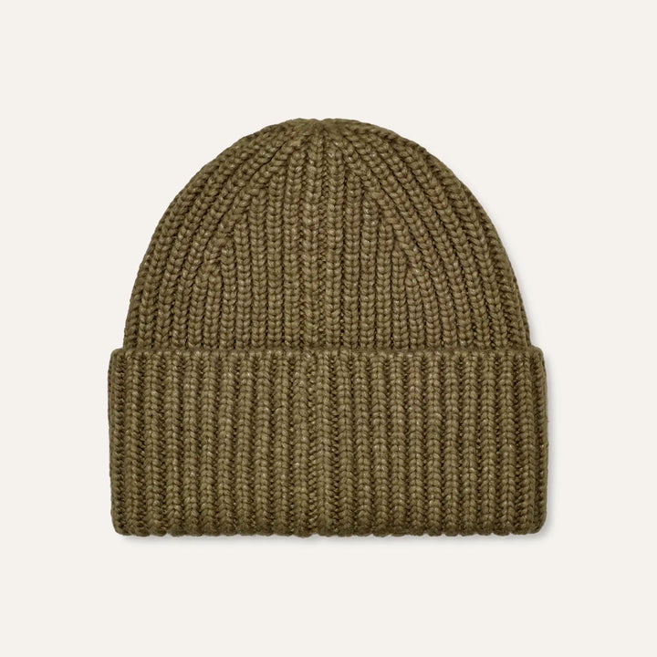 Chunky Rib Beanie in Burnt Olive