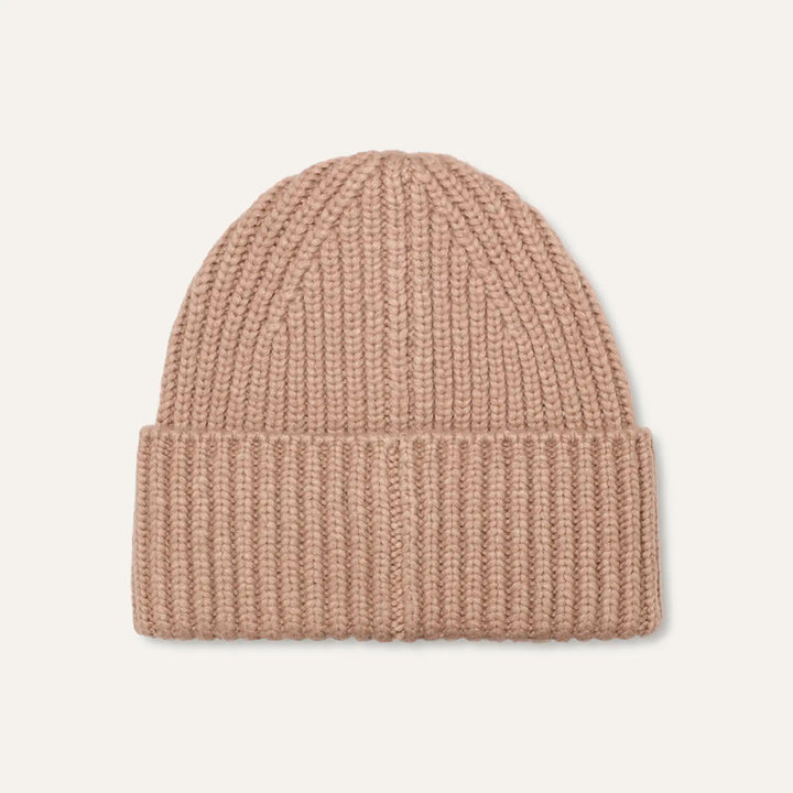 Chunky Rib Beanie in Putty