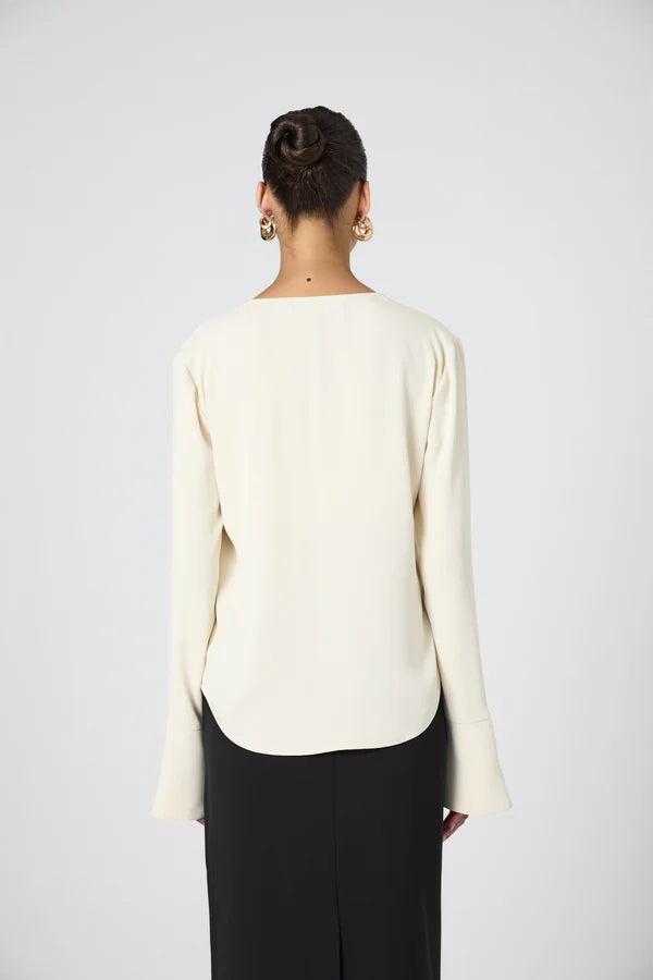 Carmen Crepe Bell Sleeve Shirt