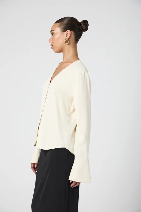 Carmen Crepe Bell Sleeve Shirt