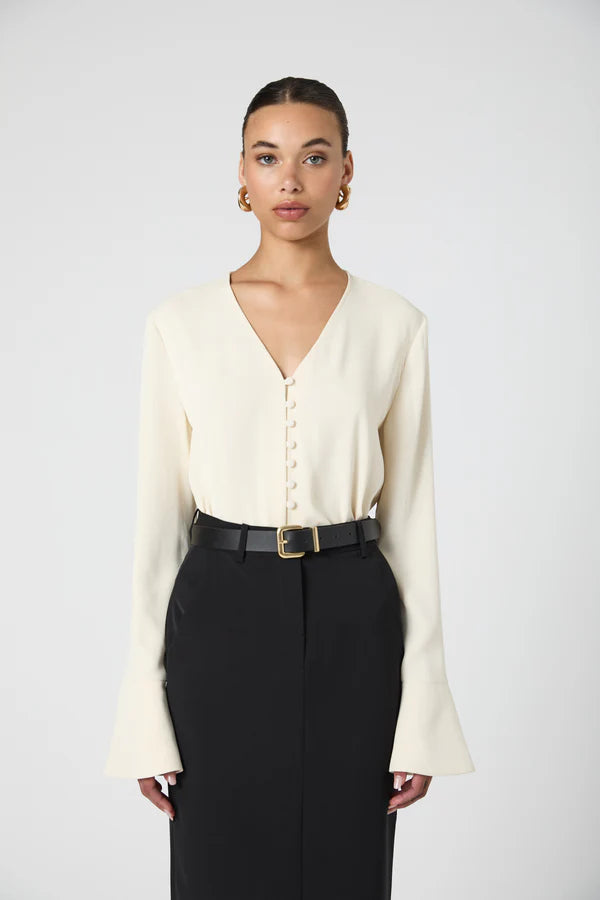 Carmen Crepe Bell Sleeve Shirt