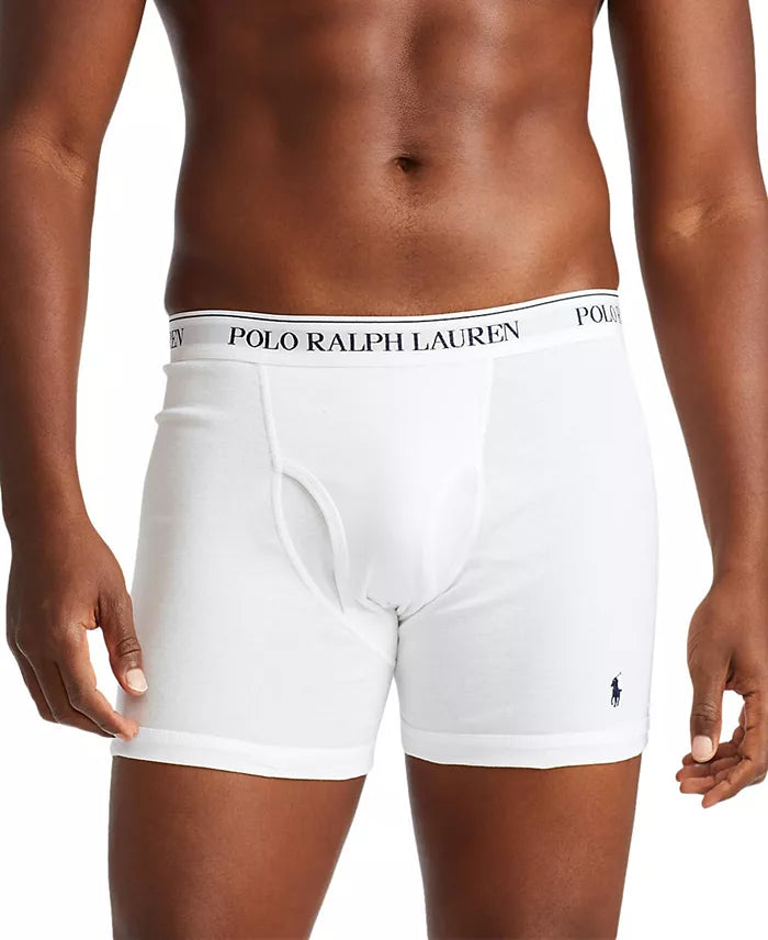 3 Pack Cotton Boxer Briefs in White