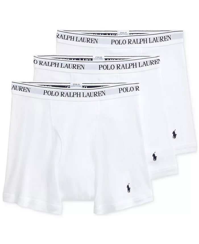 3 Pack Cotton Boxer Briefs in White