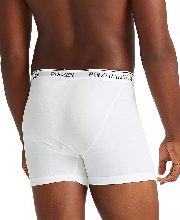 3 Pack Cotton Boxer Briefs in White