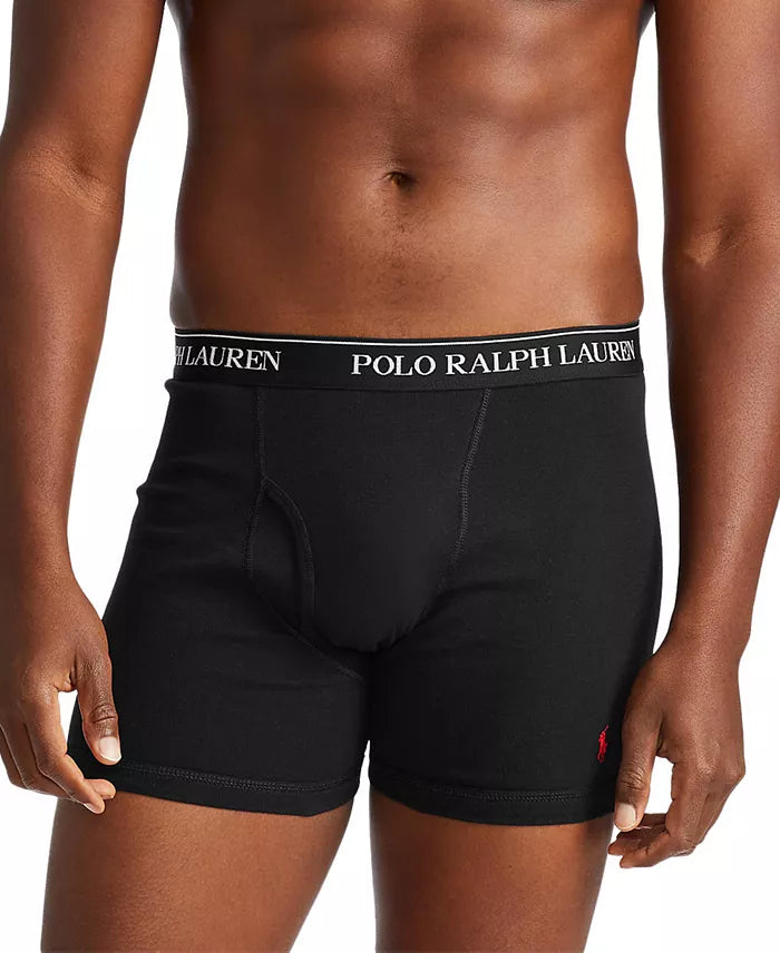 3 Pack Cotton Boxer Briefs in Black