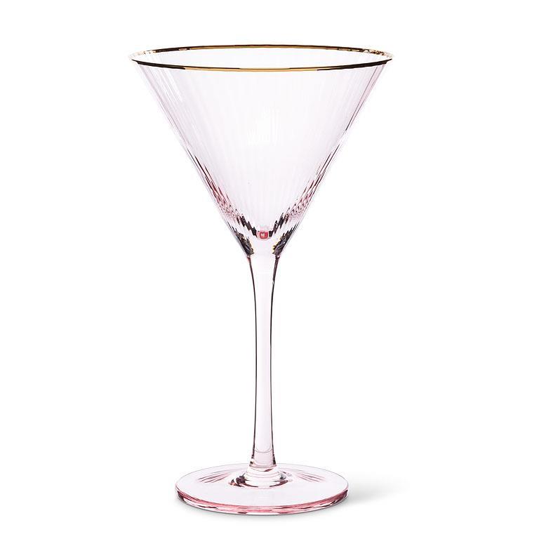 Optic Pink Martini with Gold Rim