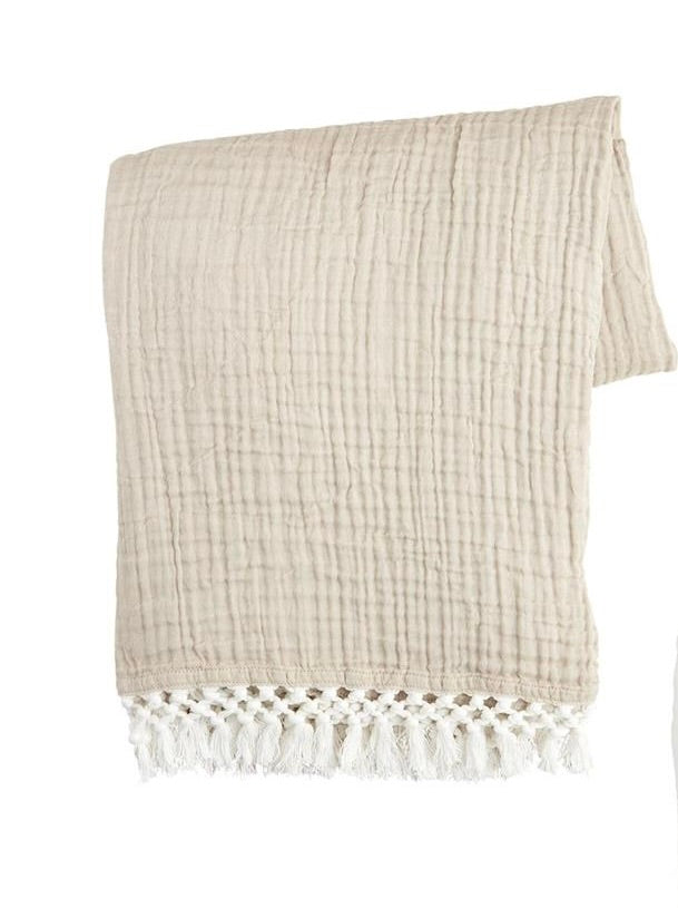 Macrame Muslin Throw