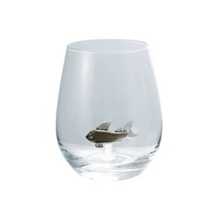 Wine Glass with Sea Figure