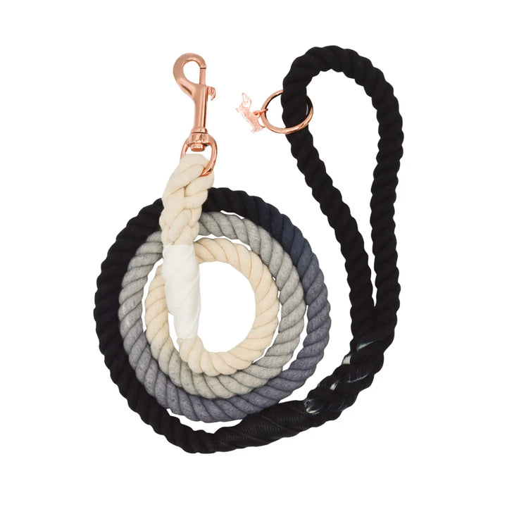 Rope Leash in Black Ombre