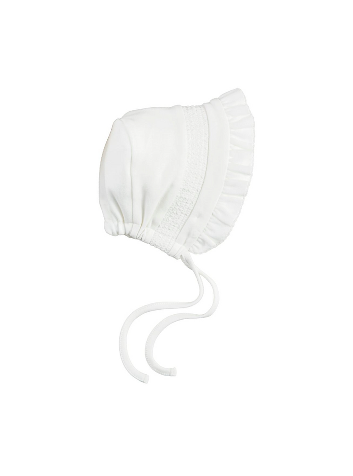 Ivory Smocked Bonnet