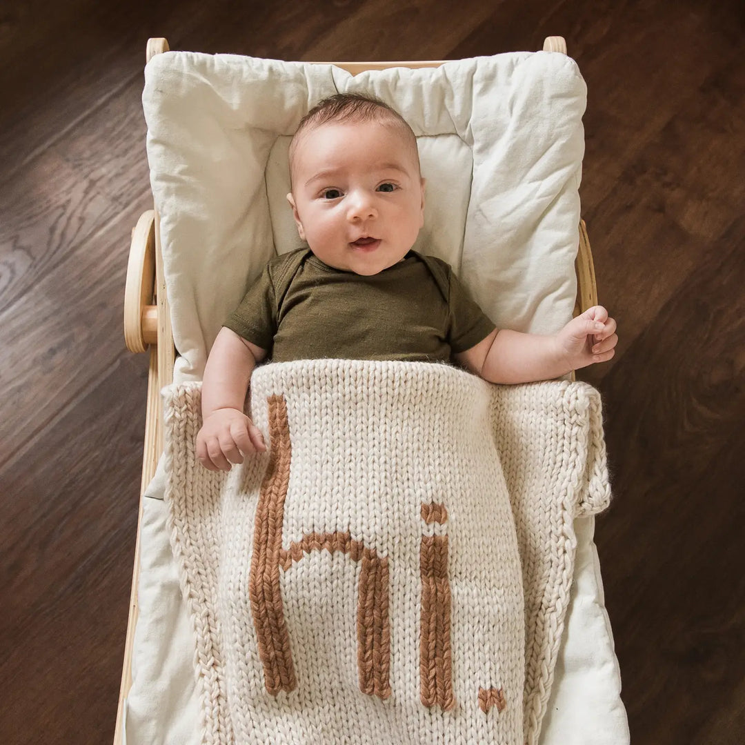 Hi Knit Baby Blanket in Pecan