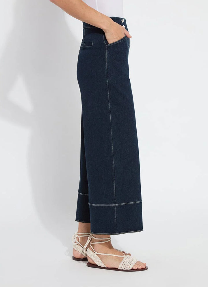 Dion Sailor Crop Palazzo Denim