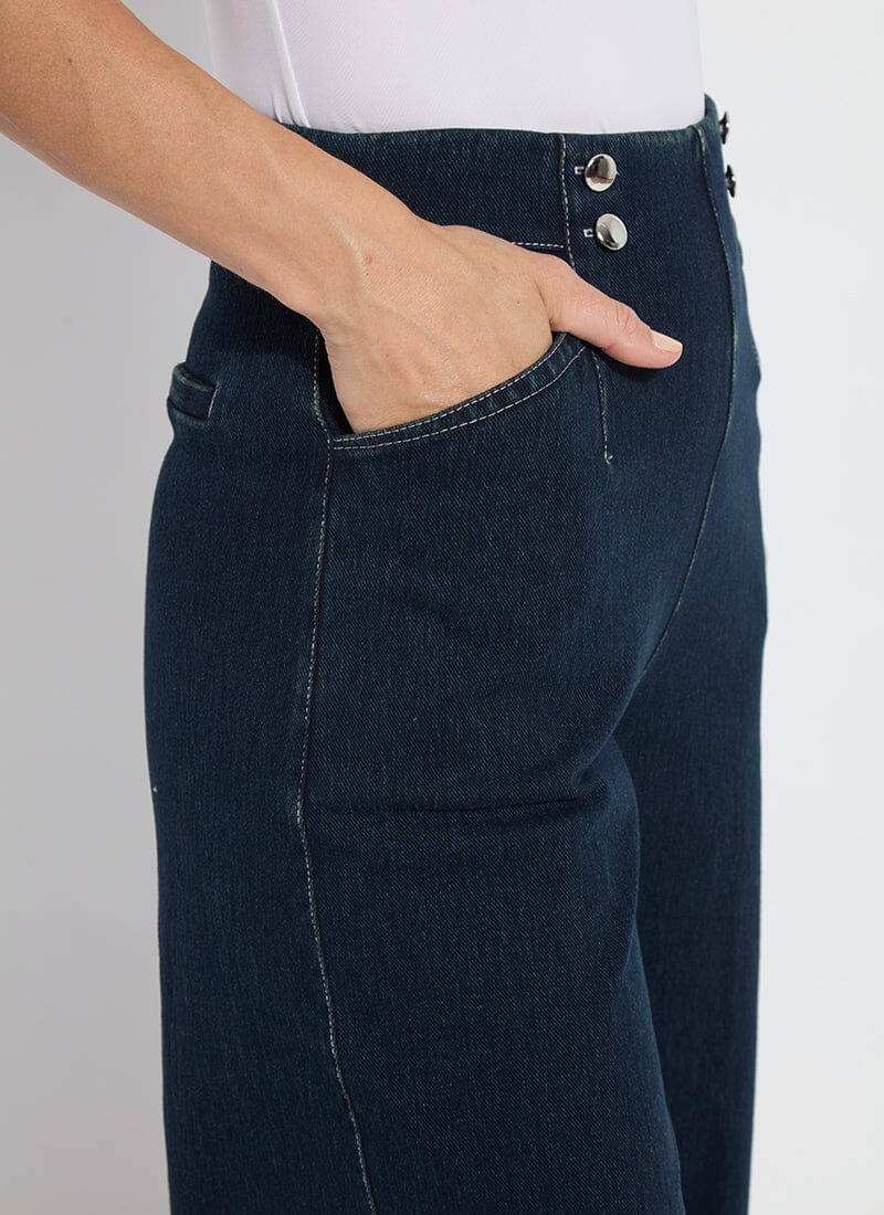 Dion Sailor Crop Palazzo Denim