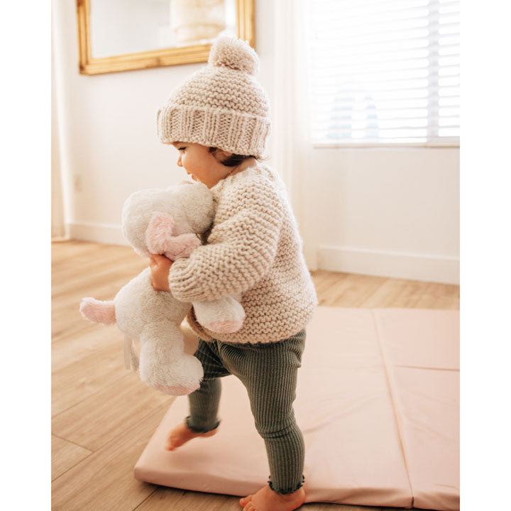 Garter Stitch Cardigan in Natural