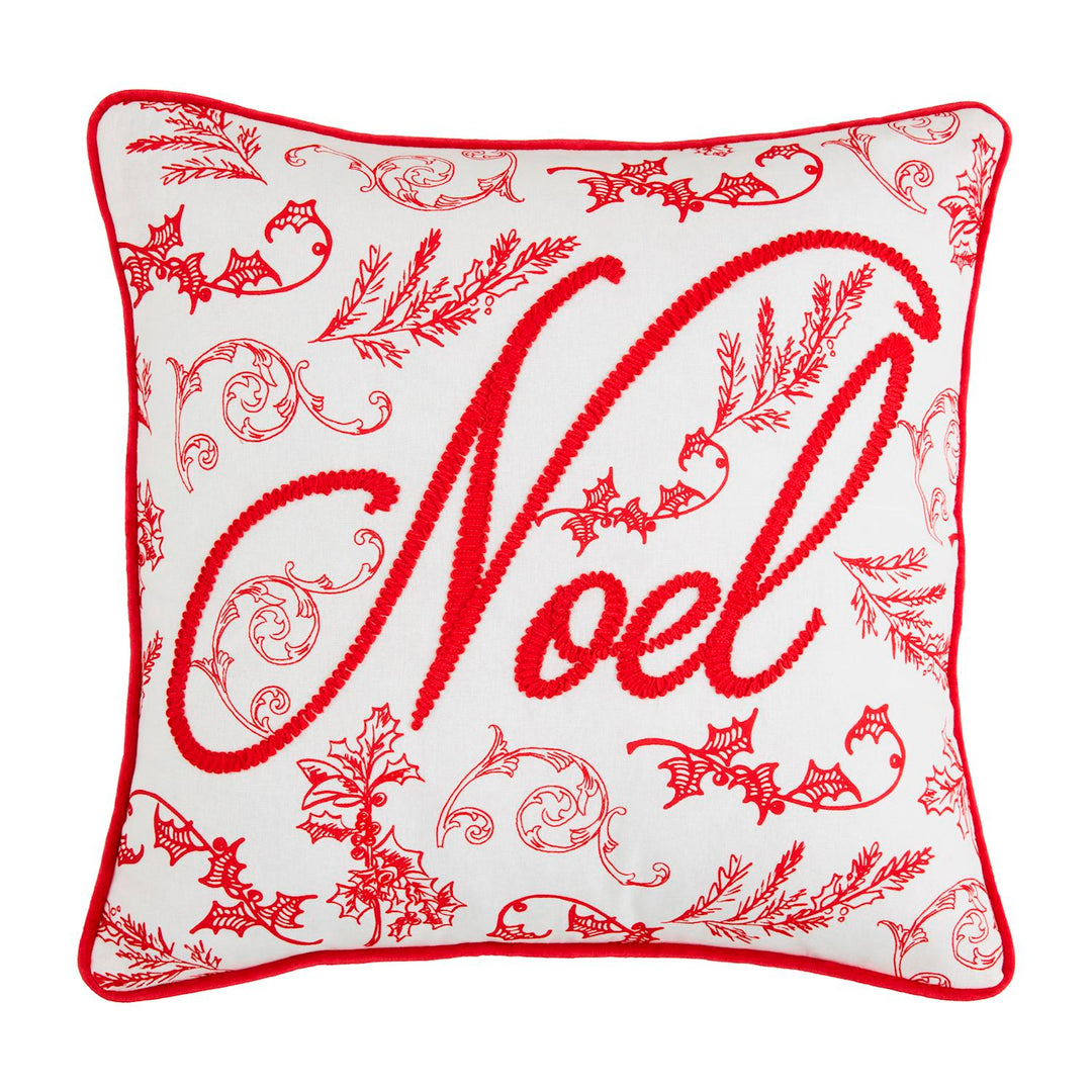 Embroidered Toile Pillow