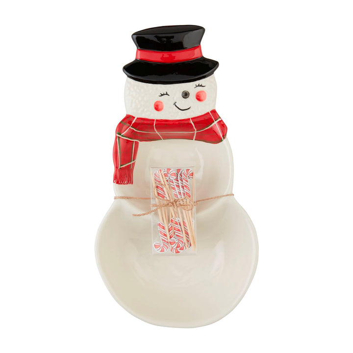 Snowman Double Dish Set