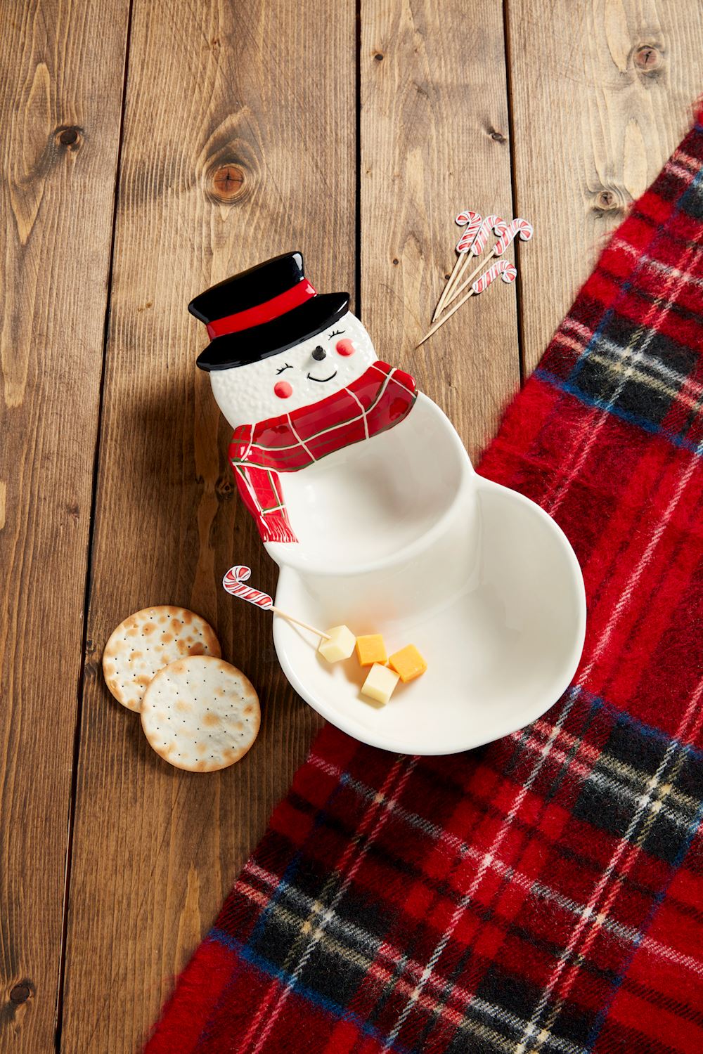 Snowman Double Dish Set