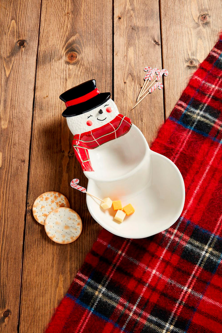 Snowman Double Dish Set