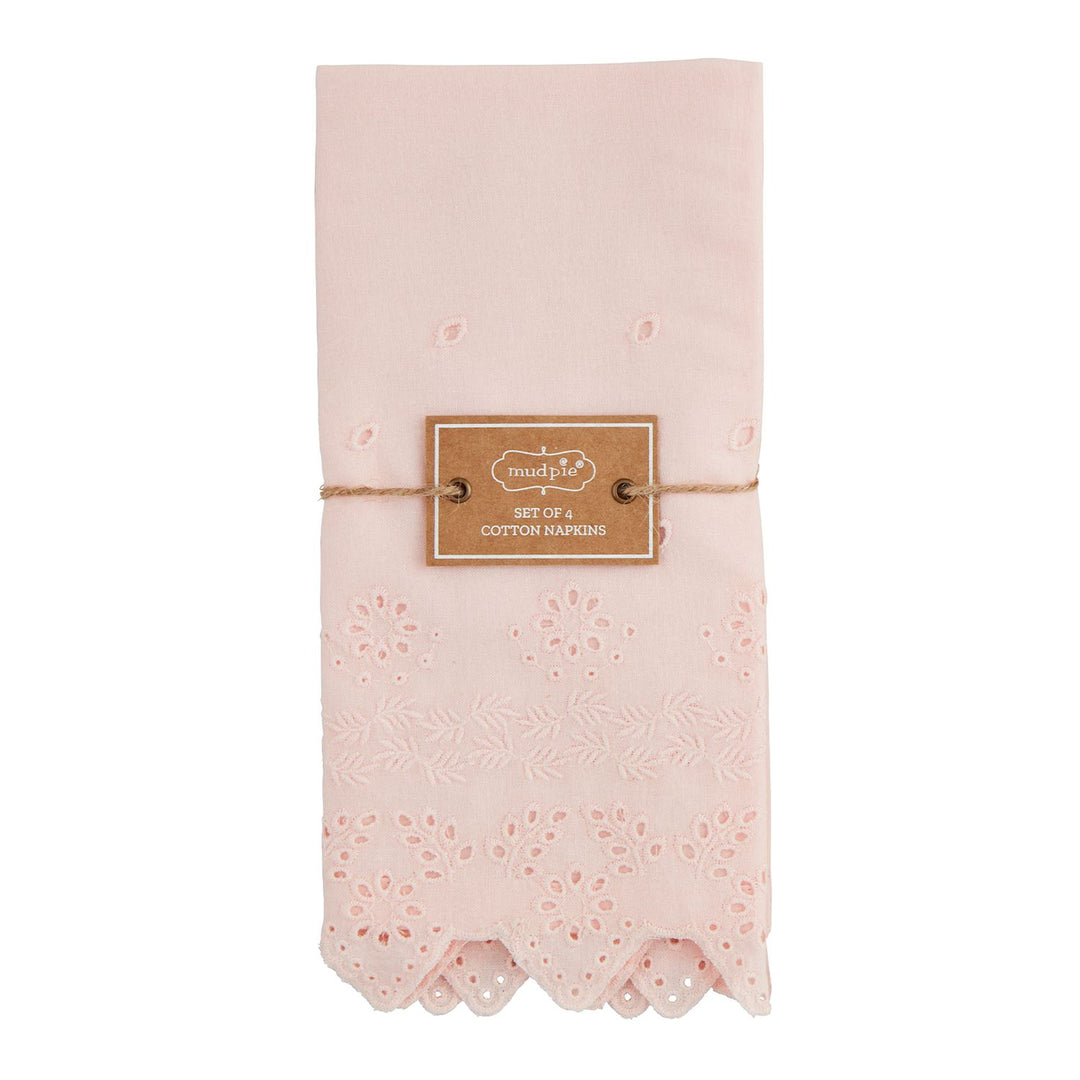 Pink Eyelet Napkin Set