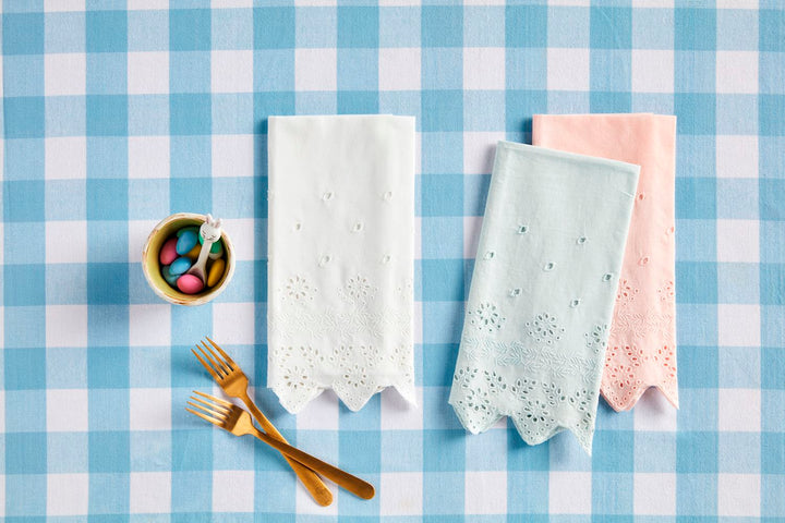 Blue Eyelet Napkin Set