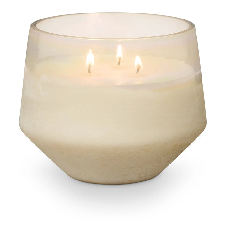 Winter White Glass Candle