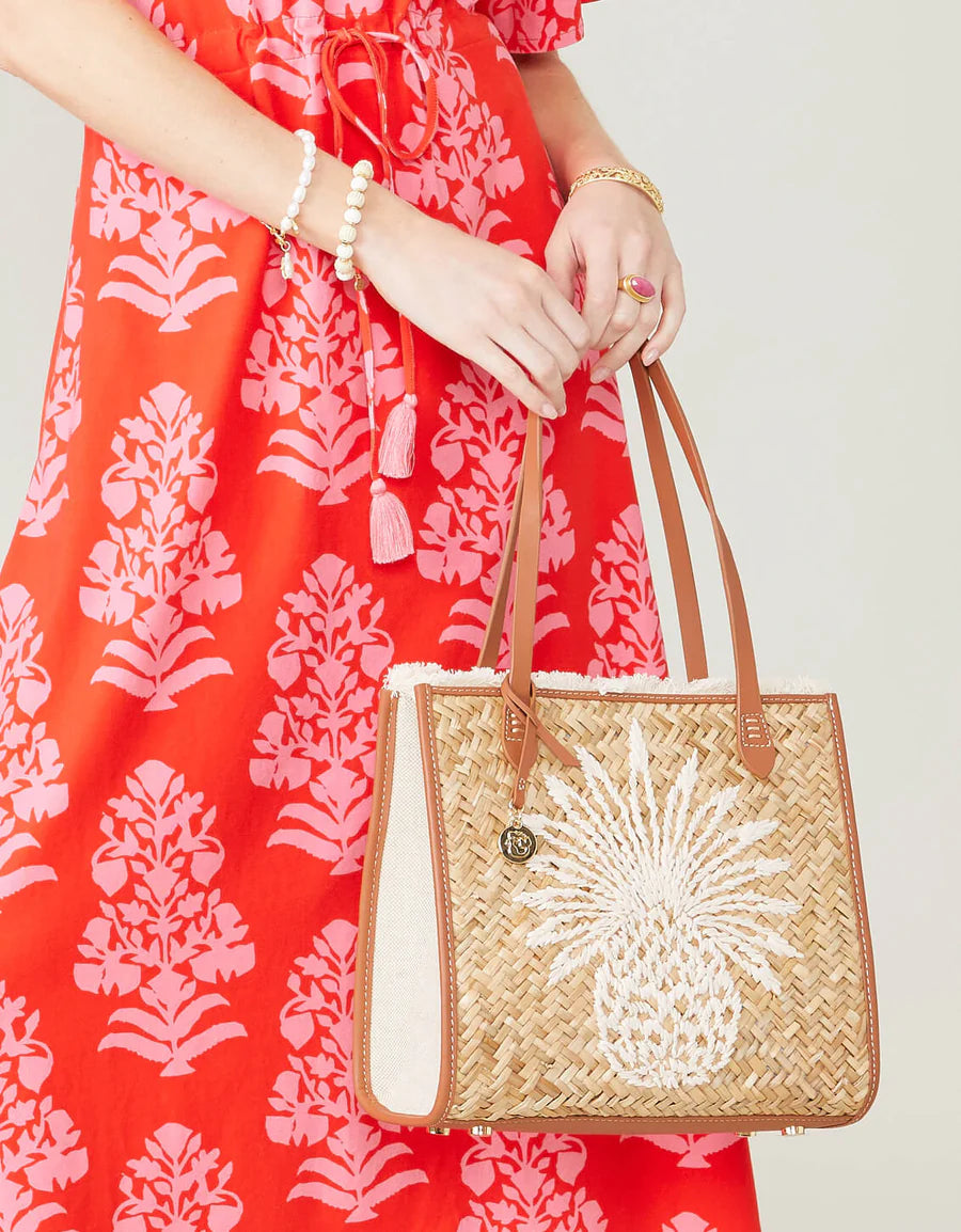 Straw Pineapple Tote