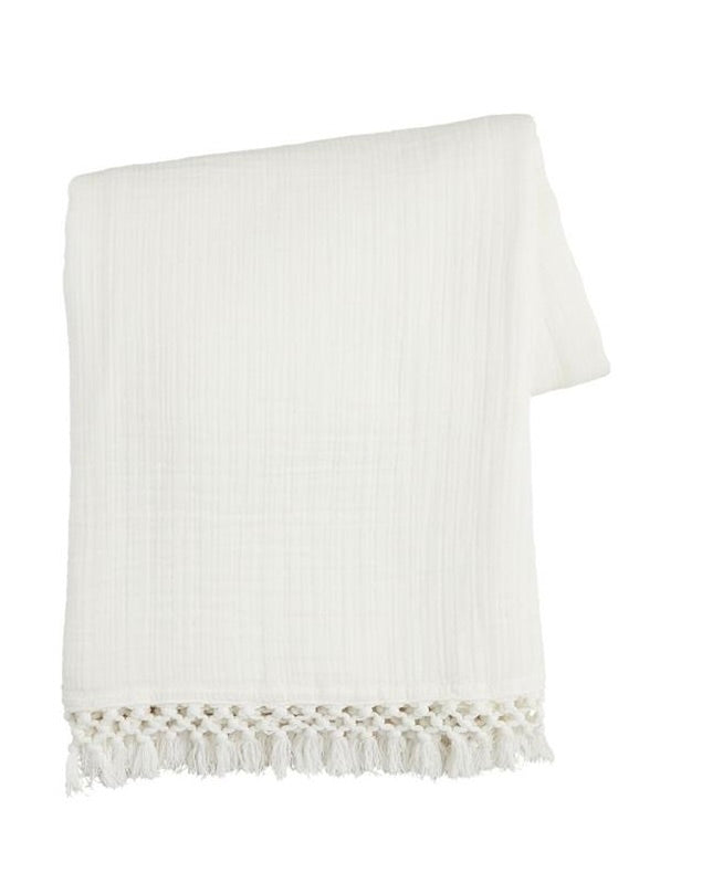 Macrame Muslin Throw