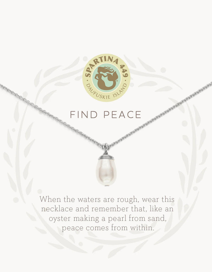 'Find Peace' Necklace in Silver