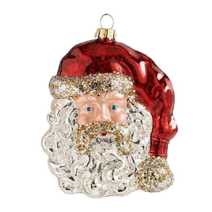 Glass Santa Ornament